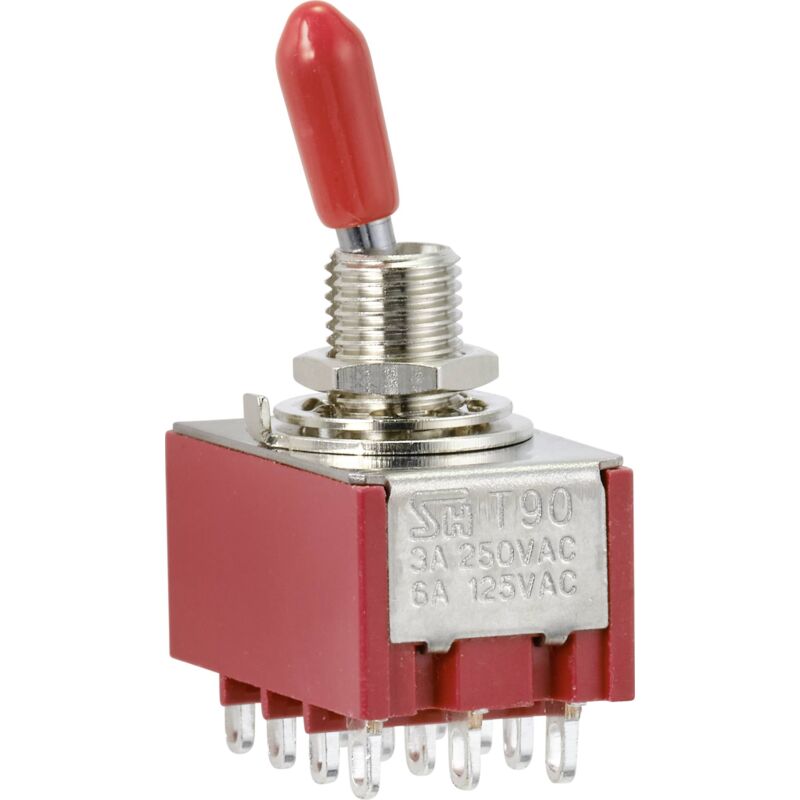 Tru Components - TC-9354012 interrupteur à bascule 250 v/ac 3 a 4 x on/on à accrochage 1 pc(s)