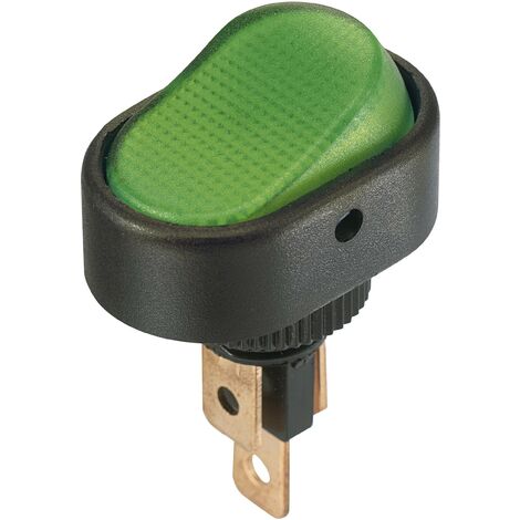 TRU COMPONENTS Interrupteur à bascule TC-R13-133B3 12 V/DC 30 A 1 x Off/On à accrochage 1 pc(s) vert S667501