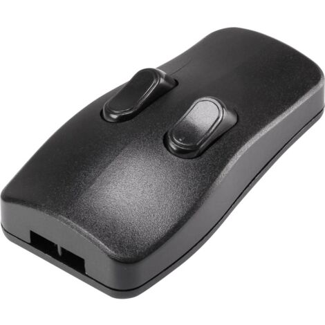 TRU COMPONENTS Interruttore a filo passante Nero 2 x Off / On 2 A 1 pz.