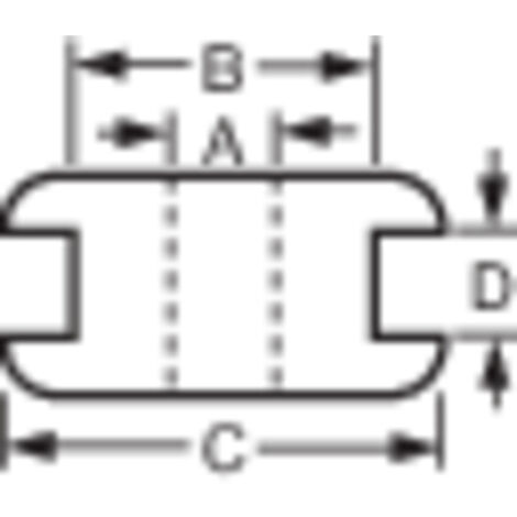 TRU COMPONENTS  Kabeldurchführung   Klemm-Ø (max.) 8 mm Plattenstärke (max.) 1 mm PVC Schwarz 1 St.