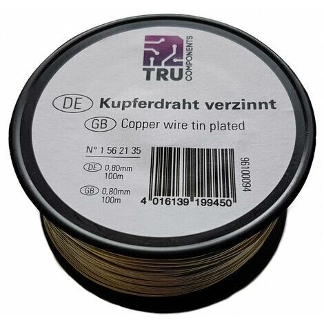 TRU COMPONENTS Kupferdraht  Außen-Durchmesser (ohne Isolierlack): 1.20 mm  30 m