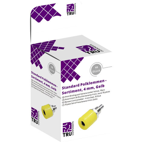 TRU COMPONENTS  Laborsteckverbinder-Sortiment Buchse, Einbau vertikal  Gelb 10 St.