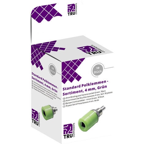TRU COMPONENTS  Laborsteckverbinder-Sortiment Buchse, Einbau vertikal  Grün 10 St.