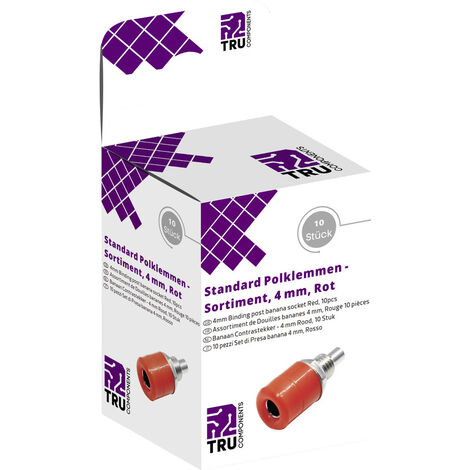 TRU COMPONENTS  Laborsteckverbinder-Sortiment Buchse, Einbau vertikal  Rot 10 St.