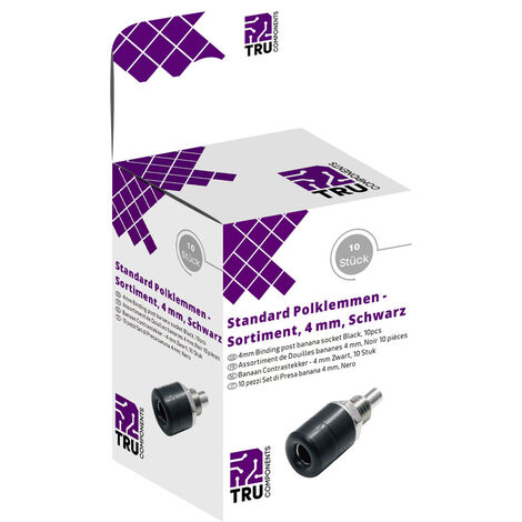 TRU COMPONENTS  Laborsteckverbinder-Sortiment Buchse, Einbau vertikal  Schwarz 10 St.