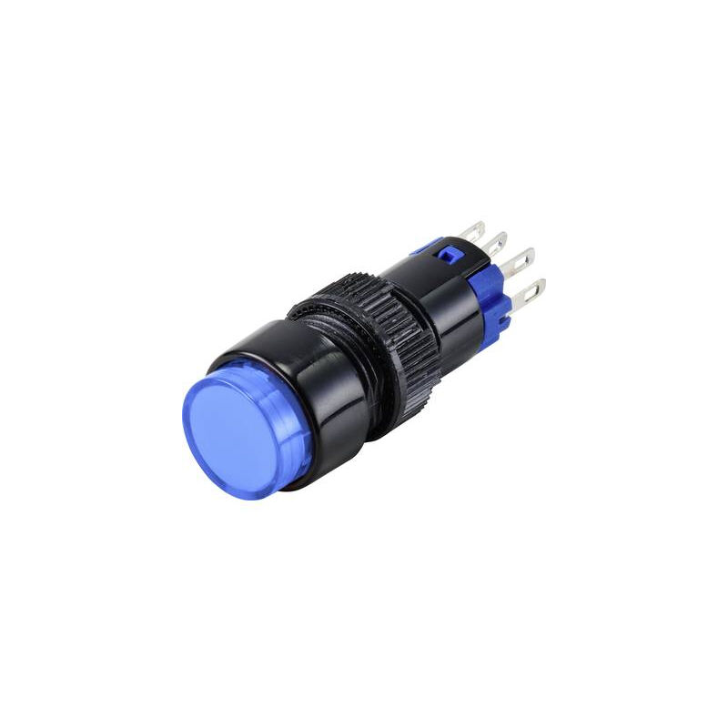 Tru Components - TC-9428080 LAS2Y-11Z/B/12V interrupteur à pression 250 v 3 a 1 x off/on à accrochage bleu IP40 1 pc(s)