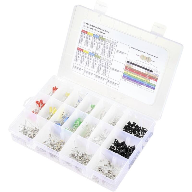 Led rouge, jaune, bleu, jaune-vert, blanc chaud, blanc froid rond 3 mm, 5 mm 55 mcd, 330 mcd, 420 mcd, 2 - Tru Components