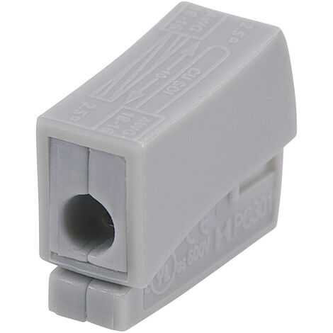 TRU COMPONENTS  Leuchtenklemme flexibel: 0.5-2.5 mm² starr: 0.5-2.5 mm² Polzahl: 2 Grau 1 St.