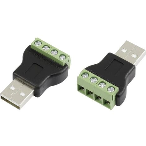 TRU COMPONENTS LT-USB4M Connectique USB avec connexions à visser mâle, droit USB mâle type A Contenu: 1 pc(s)