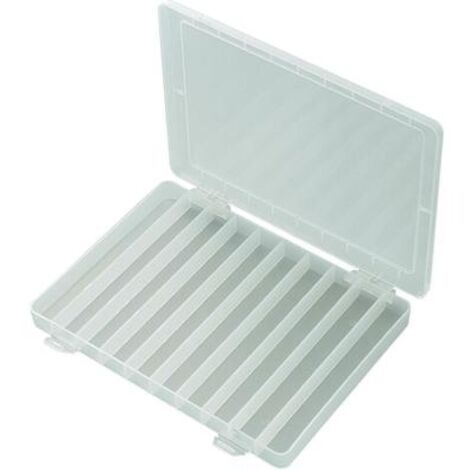 Tru Components – Mallette de rangement 10 compartiments – Dimensions 252 x 175 x 20 mm – Séparations fixes en polypropylène – Pour composants électroniques