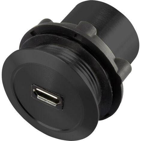 TRU COMPONENTS Micro USB-01-BK Micro USB-Einbaubuchse 2.0 Buchse, Einbau Micro USB A Buchse auf Micr