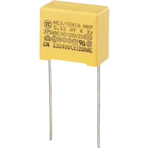 TRU COMPONENTS MKP-X2 1 St. MKP-X2-Funkentstör-Kondensator radial bedrahtet  0.33 µF 275 V/AC 10 % 1