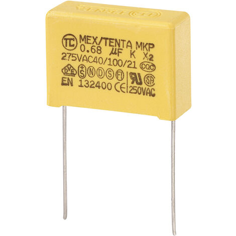 TRU COMPONENTS MKP-X2 1 St. MKP-X2-Funkentstör-Kondensator radial bedrahtet  0.68 µF 275 V/AC 10 % 2
