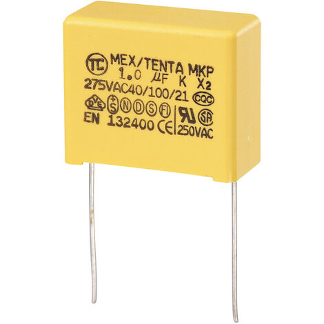 TRU COMPONENTS MKP-X2 1 St. MKP-X2-Funkentstör-Kondensator radial bedrahtet  1 µF 275 V/AC 10 % 22.5