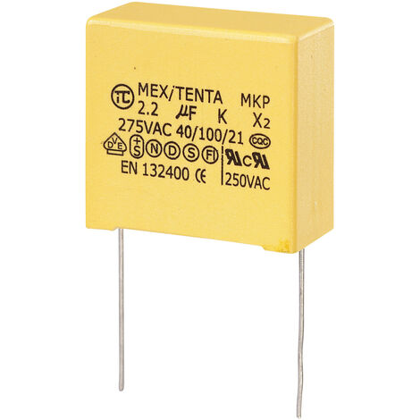 TRU COMPONENTS MKP-X2 1 St. MKP-X2-Funkentstör-Kondensator radial bedrahtet  2 µF 275 V/AC 10 % 27.5