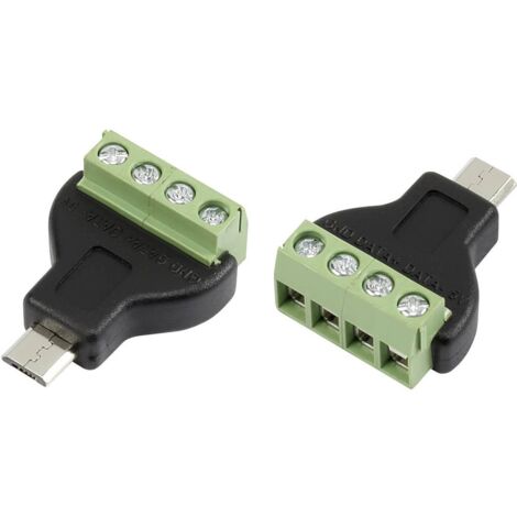TRU COMPONENTS MN-USB4M Connettore a spina USB con connessione a vite Spina dritta Presa micro USB tipo B Contenuto: 1