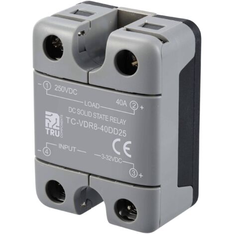 TRU COMPONENTS Relais à semi-conducteurs TC-12705372 40 A Tension de contact (max.): 250 V/DC commutation courant continu 1 pc(s) Q482123