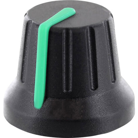 TRU COMPONENTS RK49009GN  Drehknopf mit Knopfmarkierung Schwarz (Ø x H) 18.8 mm x 15.24 mm 1 St.