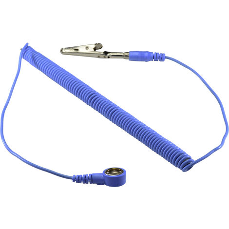 TRU COMPONENTS SpKL-10-183-SK ESD-Erdungskabel   1.83 m Druckknopf 10 mm, Krokodilklemme