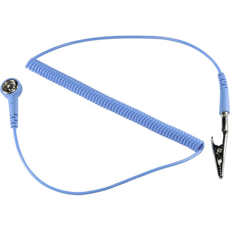 TRU COMPONENTS SpKL-4-244-SK ESD-Erdungskabel   2.44 m Druckknopf 4 mm, Krokodilklemme
