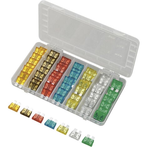 TRU COMPONENTS Standard Flachsicherung 5 A, 7.5 A, 10 A, 15 A, 20 A, 25 A, 30 A 70 Teile