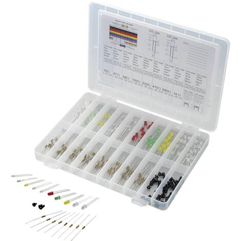 TRU COMPONENTS STD-LEDS Assortimento LED Rosso, Verde, Giallo, Blu, Bianco Rotondo 3 mm, 5 mm