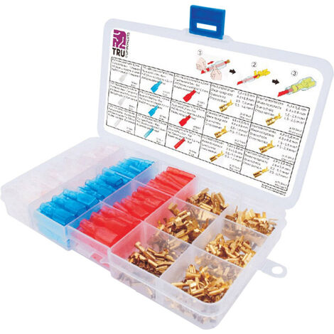 TRU COMPONENTS T1711C001 Flachsteckhülsen-Sortiment       320 Teile