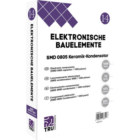 TRU COMPONENTS T1806P023 Keramik-Kondensator Sortiment SMD 0805  50 V 10 % (L x B) 2.0 mm x 1.2 mm 1