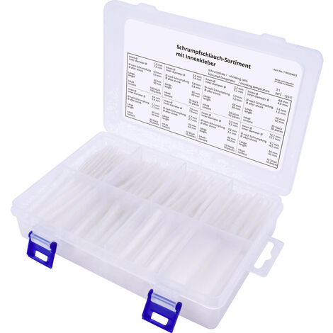 TRU COMPONENTS T1902CA003 Schrumpfschlauchsortiment Transparent   Schrumpfrate:3:1 300 St.