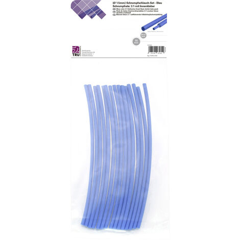 TRU COMPONENTS T1902CA020 Schrumpfschlauchsortiment Blau 1.50 mm 0.50 mm Schrumpfrate:3:1 15 St.