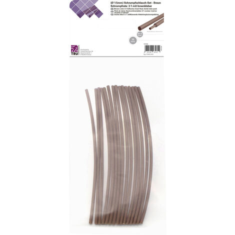 TRU COMPONENTS T1902CA021 Schrumpfschlauchsortiment Braun 1.50 mm 0.50 mm Schrumpfrate:3:1 15 St.