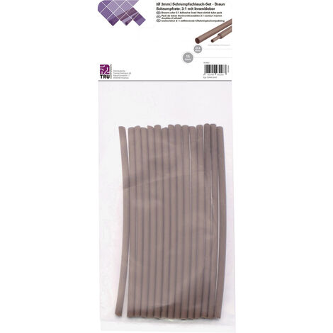 TRU COMPONENTS T1902CA027 Schrumpfschlauchsortiment Braun 3 mm 1 mm Schrumpfrate:3:1 15 St.