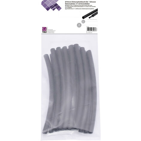 TRU COMPONENTS T1902CA032 Schrumpfschlauchsortiment Schwarz 6 mm 2 mm Schrumpfrate:3:1 15 St.