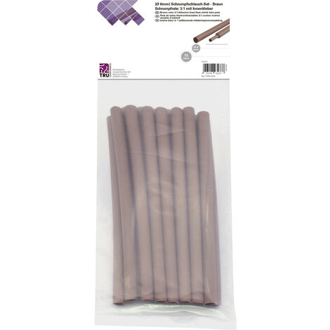 TRU COMPONENTS T1902CA034 Schrumpfschlauchsortiment Braun 6 mm 2 mm Schrumpfrate:3:1 15 St.