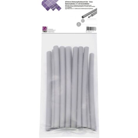 TRU COMPONENTS T1902CA035 ASSORTIMENTO DI GUAINE TERMORETRAIBILI GRIGIO 6 MM RAPPORTO DI RESTRINGIMENTO:3:1 15 PZ.