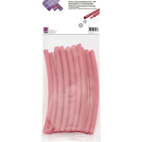 TRU COMPONENTS T1902CA036 Schrumpfschlauchsortiment Rot 6 mm 2 mm Schrumpfrate:3:1 15 St.