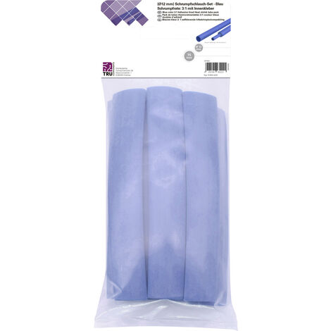 TRU COMPONENTS T1902CA038 Schrumpfschlauchsortiment Blau 12 mm 4 mm Schrumpfrate:3:1 15 St.
