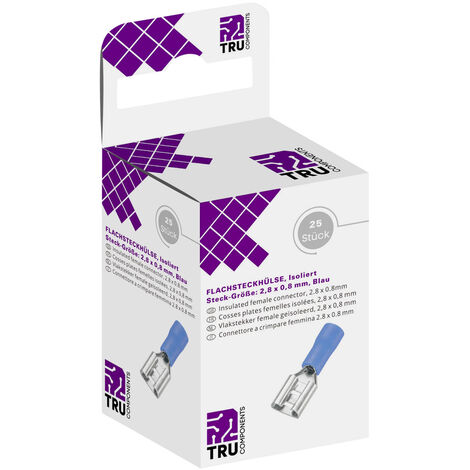 TRU COMPONENTS T1904C041 Flachsteckhülsen-Sortiment  Steckbreite: 2.80 mm Steckdicke: 0.80 mm 180 °