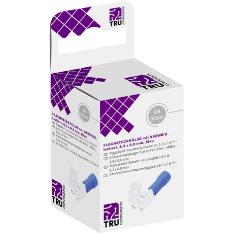 TRU COMPONENTS T1904C047 Flachsteckhülsen-Sortiment mit Abzweig Steckbreite: 6.30 mm Steckdicke: 0.8