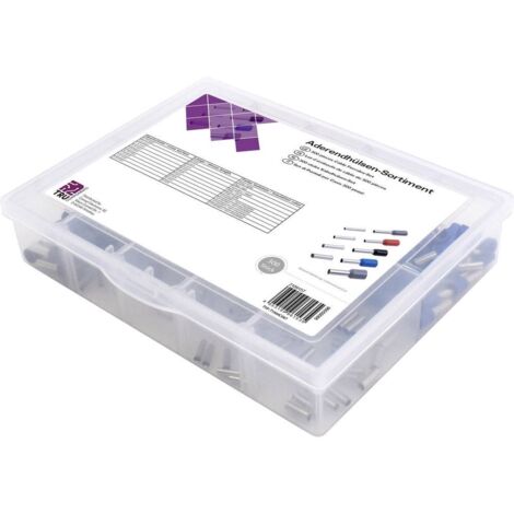 TRU COMPONENTS T1904C087 Assortiment d'embouts simples 4 mm² partiellement isolé gris, rouge, noir, bleu 300 parties