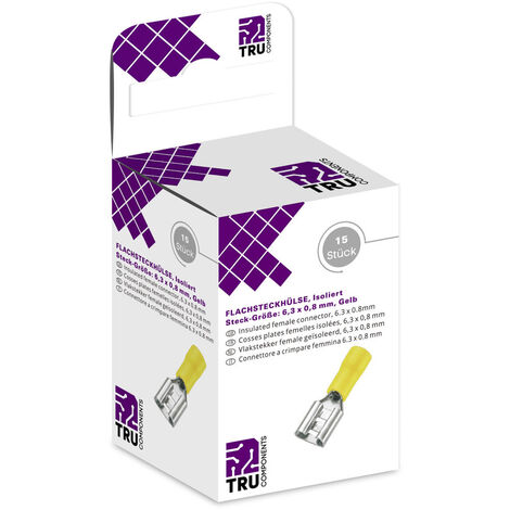 TRU COMPONENTS T1904C108 Flachsteckhülsen-Sortiment  Steckbreite: 6.30 mm Steckdicke: 0.80 mm 180 °