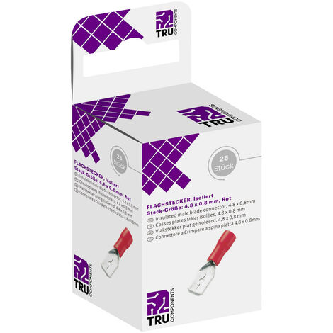 TRU COMPONENTS T1904C109 Flachstecker-Sortiment  Steckbreite: 4.80 mm Steckdicke: 0.80 mm 180 ° Teil