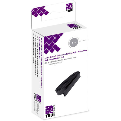 TRU COMPONENTS T1904CA033 Schrumpfschlauch ohne Kleber Schwarz 12 mm 6 mm Schrumpfrate:2:1 1 m