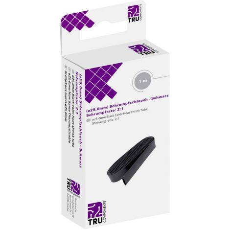 TRU COMPONENTS T1904CA034 Termoretraibile senza colla Nero 25 mm 12.50 mm Restringimento:2:1 1 m
