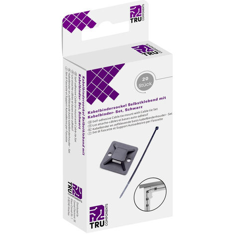 TRU COMPONENTS T1904CA039  Kabelbinder-Sortiment 100 mm 2.50 mm Schwarz  20 Teile