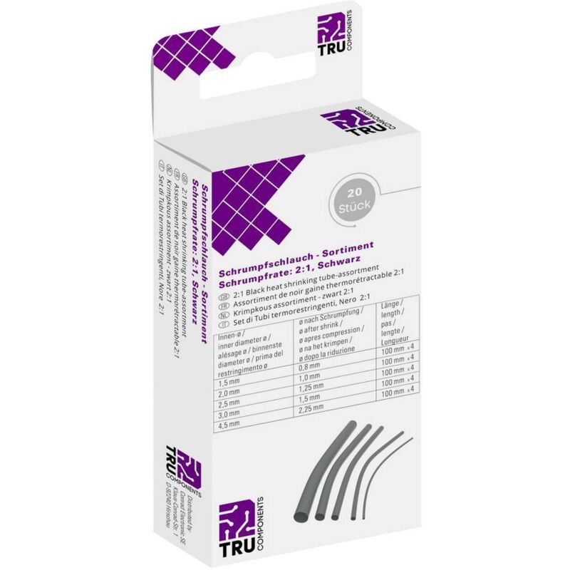 Tru Components - assortiment de gaines thermorétractables T1904CA042 8435032 20 parties