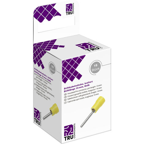 TRU COMPONENTS T2010C362 Stiftkabelschuh  4.0 mm² 6.0 mm² Teilisoliert Gelb 15 St.
