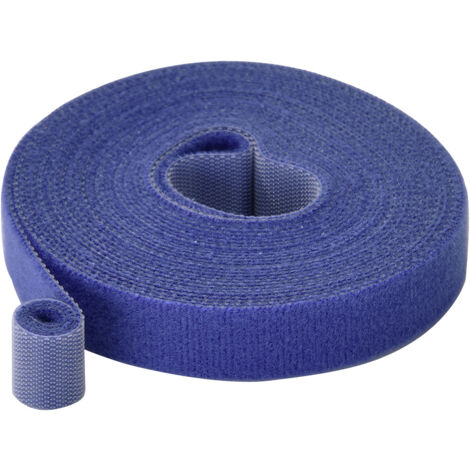 TRU COMPONENTS T24CA065 Klettband zum Bündeln Haft- und Flauschteil (L x B) 5 m x 15 mm Blau 5 m