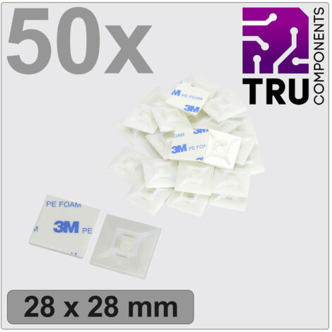 TRU COMPONENTS T24CA069 Befestigungssockel selbstklebend, schraubbar TC-12888548   4fach einfädeln W