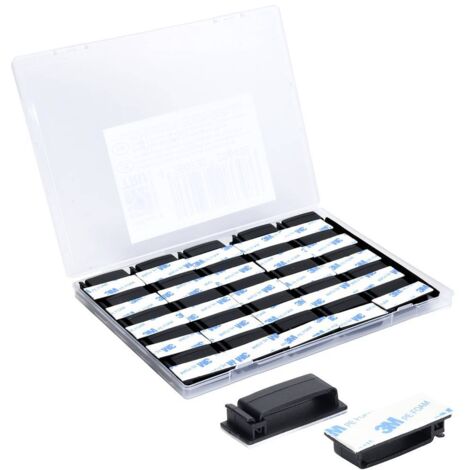 TRU COMPONENTS T24CA074 Embase de fixation autocollant TC-12888568 pour câble plat, refermable noir 50 pc(s) A559153